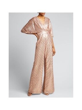 Theia Sequin Embroidered Tulle
Kimono Jumpsuit